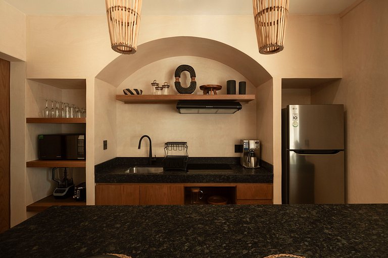 Vista, alberca privada y confort en 1 habitación