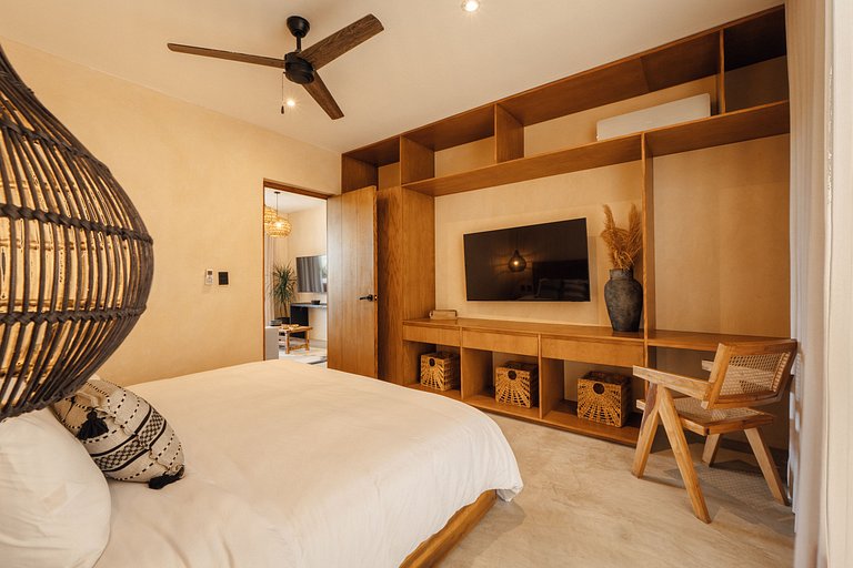 Vista, alberca privada y confort en 1 habitación
