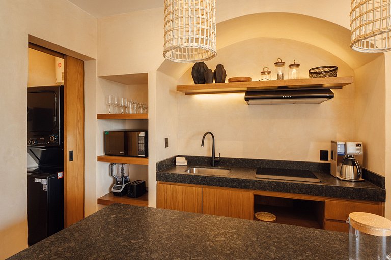 Vista, alberca privada y confort en 1 habitación